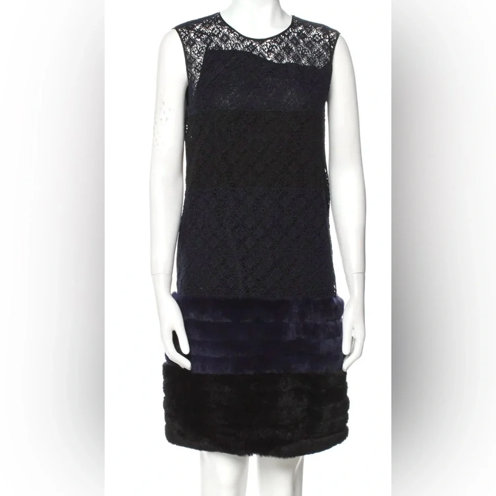 Louis Vuitton lace and mink dress